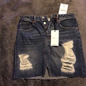 Jean mini skirt